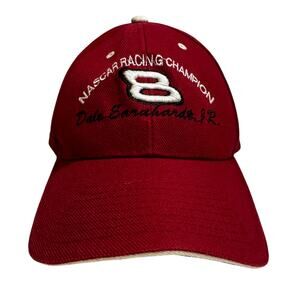 Dale Earnhardt Jr. #8 Nascar Racing Champion Cap Hat Hook and Loop Burgundy